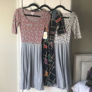Lot of 3 XXS Lularoe Nicole dress NWT